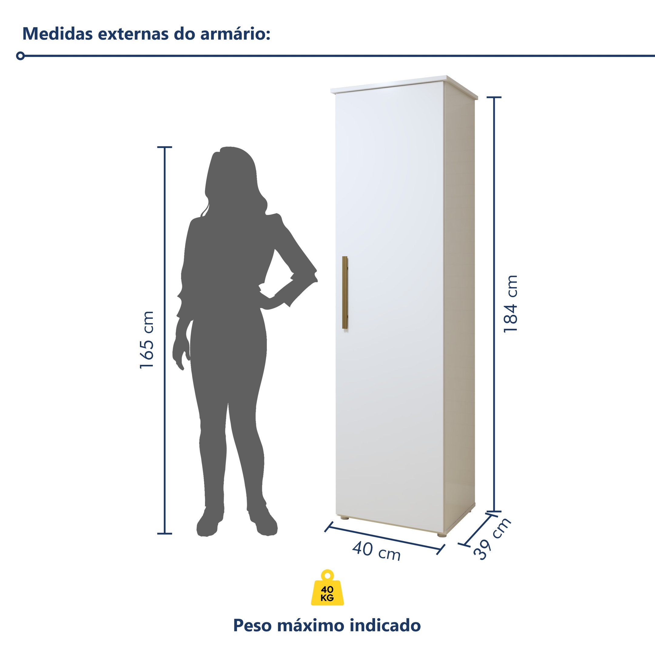 Armário Multiuso 1 Porta e 4 Prateleiras para Lavanderia Jasmim Yescasa - 7