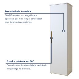 Armário Multiuso 1 Porta e 4 Prateleiras para Lavanderia Jasmim Yescasa - 5