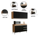 Ver imagem 4 de Conjunto Cozinha Compacta Moderna Balcão Pia sem Tampo 120cm e Armário Aéreo Ajl Móveis