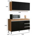 Ver imagem 3 de Conjunto Cozinha Compacta Moderna Balcão Pia sem Tampo 120cm e Armário Aéreo Ajl Móveis