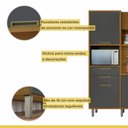 Ver mais imagens de Cozinha Compacta 6 Portas 2 Gavetas Loft Imperatriz Nesher Móveis Amadeirado Freijó-grafite