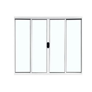 Janela de Alumínio Abertura Central 4 Folhas Sem Grade 100x200cm branco Allo Esqudrias