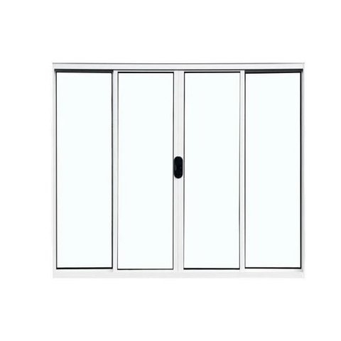 Janela de Alumínio Abertura Central 4 Folhas Sem Grade 100x200cm branco Allo Esqudrias