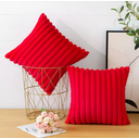 Ver imagem 3 de Kit 2 Capas P/ Almofada em Pelucia Wave Soft - 43x43 Cm Vermelho