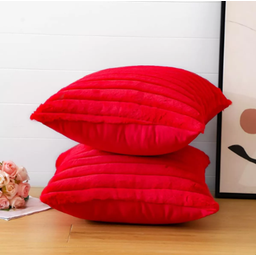 Kit 2 Capas P/ Almofada em Pelucia Wave Soft - 43x43 Cm Vermelho - 4