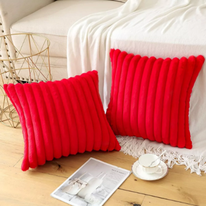 Kit 2 Capas P/ Almofada em Pelucia Wave Soft - 43x43 Cm Vermelho