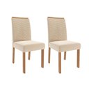 Ver imagem 1 de Kit 2 Cadeiras Sala Jantar Clarice Wood 2 Un Madeirado/suede Nude Bege - Cimol