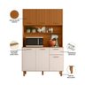 Cozinha Compacta 6 Portas 1 Gaveta New Livia Freijó e Off White - 3