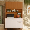 Ver imagem 1 de Cozinha Compacta 6 Portas 1 Gaveta New Livia Freijó e Off White
