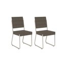 Ver imagem 1 de Kit 2 Cadeiras Sala Jantar 1736 Aço 2 Uni Mocca / Prata - Carraro