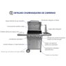 Churrasqueira a Gas de Carrinho Gourmet 4 Queimadores com 1 Queimador Lateral Inox Mimo Style - 6