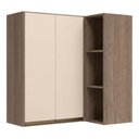 Ver imagem 1 de Armario Aereo de Canto 2 Portas 3 Nichos MDF 86x90 cm Kali 193661 Carvalho Toq Off White Nicioli