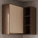 Ver imagem 2 de Armario Aereo de Canto 2 Portas 3 Nichos MDF 86x90 cm Kali 193661 Carvalho Toq Off White Nicioli