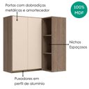 Ver imagem 4 de Armario Aereo de Canto 2 Portas 3 Nichos MDF 86x90 cm Kali 193661 Carvalho Toq Off White Nicioli