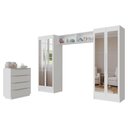 Ver imagem 2 de Quarto Infantil com 2 Guarda-roupas Neo com Espelhos 2 Aéreos 1 Cômoda Branco Madesa 04