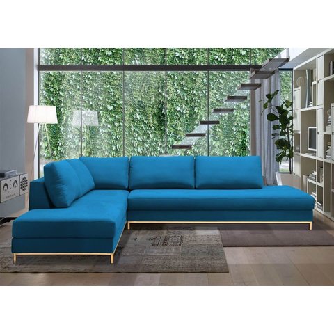 Sofá de Canto em L , Chaise Lado Esquerdo - EGO002:AZUL