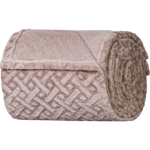 Manta Queen Brushed New Microfibra Flannel 100% Poliéster 220x230 Funghi