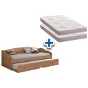 Ver imagem 1 de Colchão Solteiro Physical Ortobom (2un) + Sofá Cama Funny II c/ Auxiliar Amêndoa