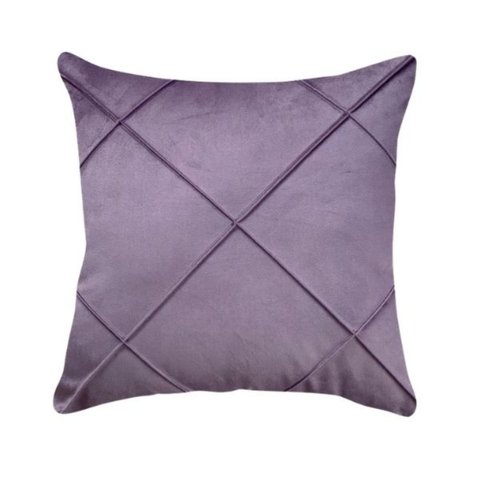 Capa de Almofada Drapeada Veludo Roxo 43x43cm
