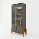 Ver imagem 2 de Cristaleira 4 Portas Vidro MDF Cinza Perola 83cm Lizz