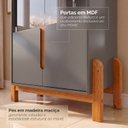 Ver imagem 6 de Cristaleira 4 Portas Vidro MDF Cinza Perola 83cm Lizz