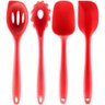 Kit Conjunto Utensílios para Cozinha Vermelho Silicone 4 Peças - 1