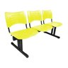 Cadeira Longarina Iso 3 Lugares Em Polipropileno Amarelo - 1950A - 1
