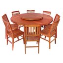 Ver imagem 1 de Conjunto Mesa de Jantar Redonda 1,6 m 8 Cadeiras Madri em Madeira Maciça