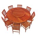 Ver imagem 2 de Conjunto Mesa de Jantar Redonda 1,6 m 8 Cadeiras Madri em Madeira Maciça