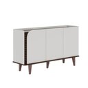 Ver mais imagens de Aparador Buffet Moderno 3 Portas MDF-MDP 136cm Off White e Nogueira Multimóveis