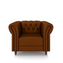 Ver imagem 7 de Conjunto Sala de Estar 1 Sofá Living 240cm e 2 Poltronas Stanford Chesterfield Pés Madeira Couro Car