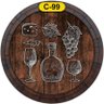 Quadro Tampa de Barril Bebida Vinho Queijo Uva C-99 - 1