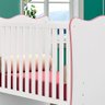 Berço de Rodinhas com Suporte de Mosqueteiro Retrô Mavie Branco Rosa - 3