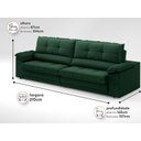 Ver imagem 3 de Sofá com Carregador Usb Retrátil Reclinável Monaco 2,10m Velosuede Verde - Netsofas