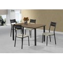Ver imagem 1 de Conjunto Mesa De Jantar Jasmim MDP c/4 Cadeiras Titanium Tampo Nogal Tubo Preto