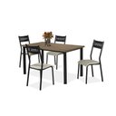 Ver imagem 2 de Conjunto Mesa De Jantar Jasmim MDP c/4 Cadeiras Titanium Tampo Nogal Tubo Preto