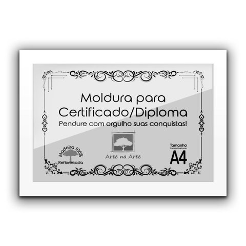1 Certificado/Diploma A4 com Tela de Acetato e MDF