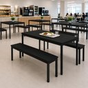 Ver imagem 6 de Mesa Cozinha e Refeitório 180cm x 90cm Pés Metal com 2 Bancos F5 Office Cor:Preto
