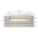 Ver imagem 4 de Sofá Modular Dobrável 3 em 1 Puff Sofá Cama Confortável em Espuma Alta Densidade - Nude