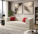 Ver imagem 1 de Sofá Modular Dobrável 3 em 1 Puff Sofá Cama Confortável em Espuma Alta Densidade - Nude