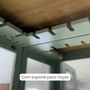 Ver imagem 3 de Adega e Cristaleira Colonial 2 Portas de Vidro Pés Luiz Xv - Verde Kalle Tampo e Base Imbuia Glazer