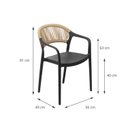 Ver imagem 2 de Cadeira para Jardim com Assento Fixo Juna Preto/Bege