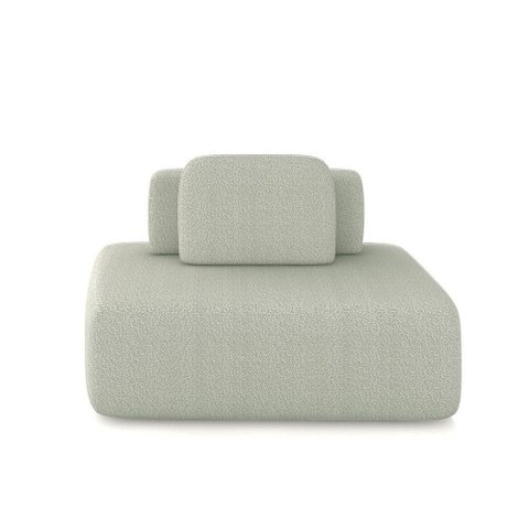 Sofá Ilha Sala de Estar Modulado Dakota 142cm Encosto Almofada Solta Bouclê Offwhite G33 - Gran Belo