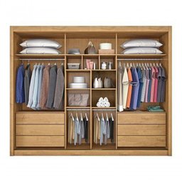 Guarda Roupa Athenas 2 Portas com Espelho 100% Mdf Peroba - Móveis Europa - 3