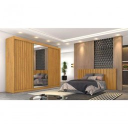 Guarda Roupa Athenas 2 Portas com Espelho 100% Mdf Peroba - Móveis Europa - 1