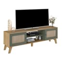 Ver imagem 3 de Rack para Sala de Estar 2 Portas Charlotte Artely - Carvalho/Menta