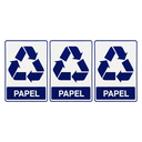 Ver imagem 1 de Combo 3 Adesivos De Sinalização Lixo Papel 15x20 Acesso - S-239 F9e