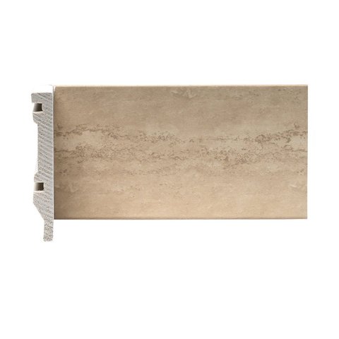 Rodapé de Poliestireno Travertino Siena 10cm x 15mm Metro Linear Barra 240cm Stone Marrom Graddus