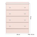 Ver imagem 2 de Cômoda Infantil Doce Sonho 777 Qmovi Rosa Acetinado