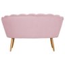 Poltrona Namoradeira Pétala para Sala ou Escritório Suede Pés de Madeira - Ds Estofados - Rosa Bebê - 3